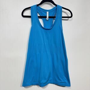 Athleta Momentum Tank Size XL Bright Blue Racerback Nylon Athletic Wicking $49